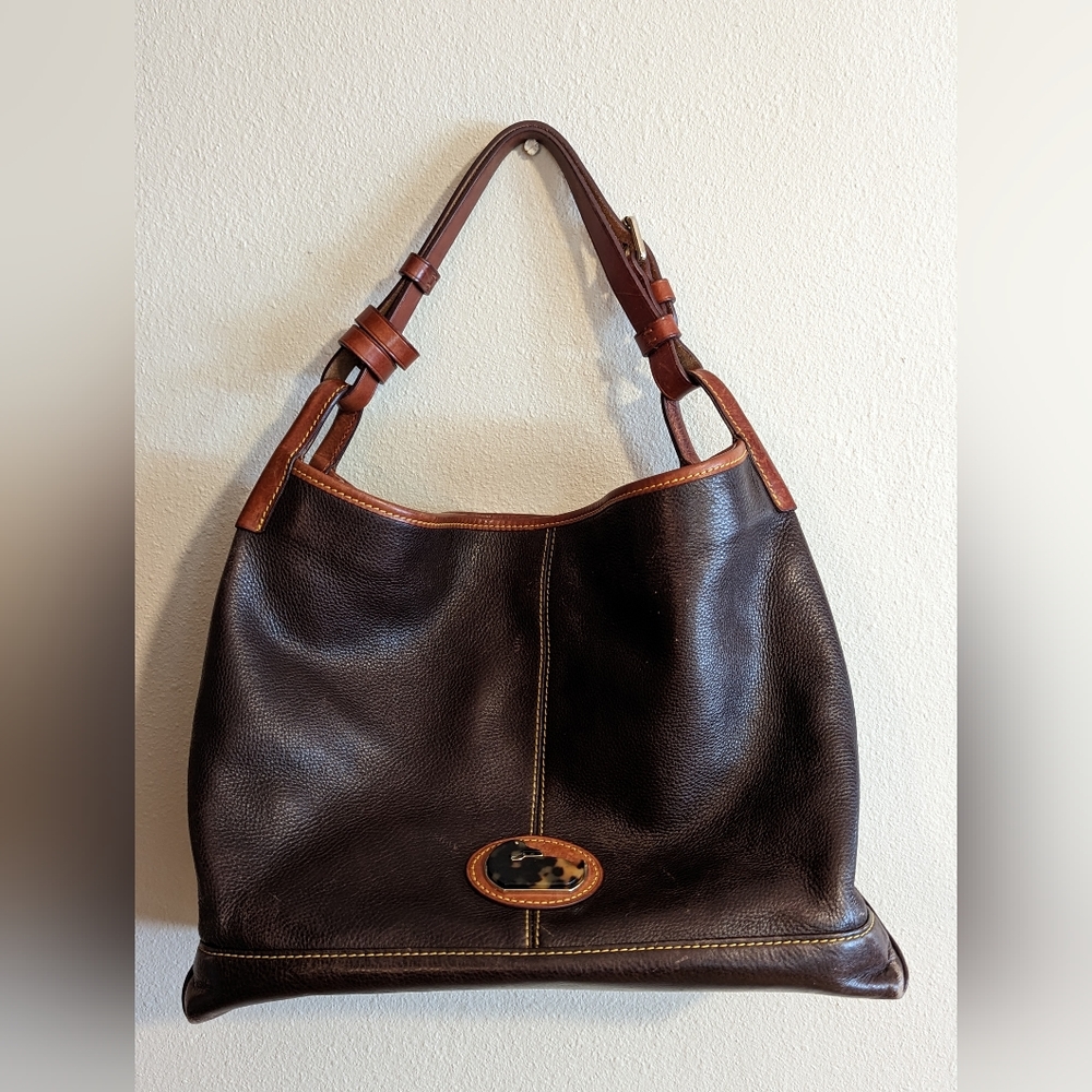 Vintage Dooney & Bourke Leather Hobo Bag, Brown